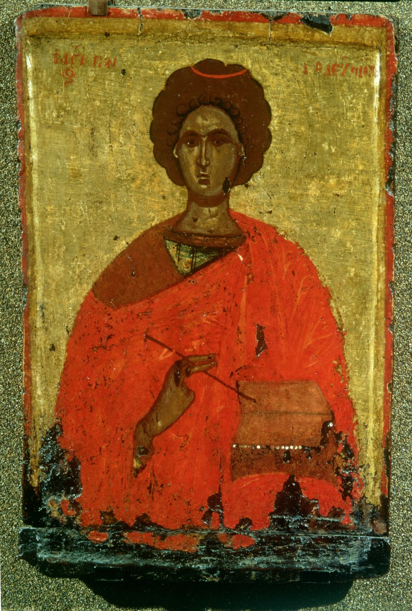 Ikona svatého Pantaleona z Nikomedie (d.c.305 nl) od Byzantine