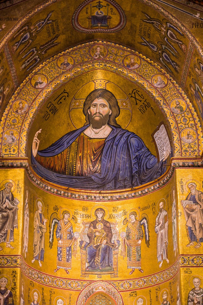 Obrázek Ježíše, katedrála Santa Maria Nuova, Monreale, Sicílie, Itálie, Evropa od Byzantine