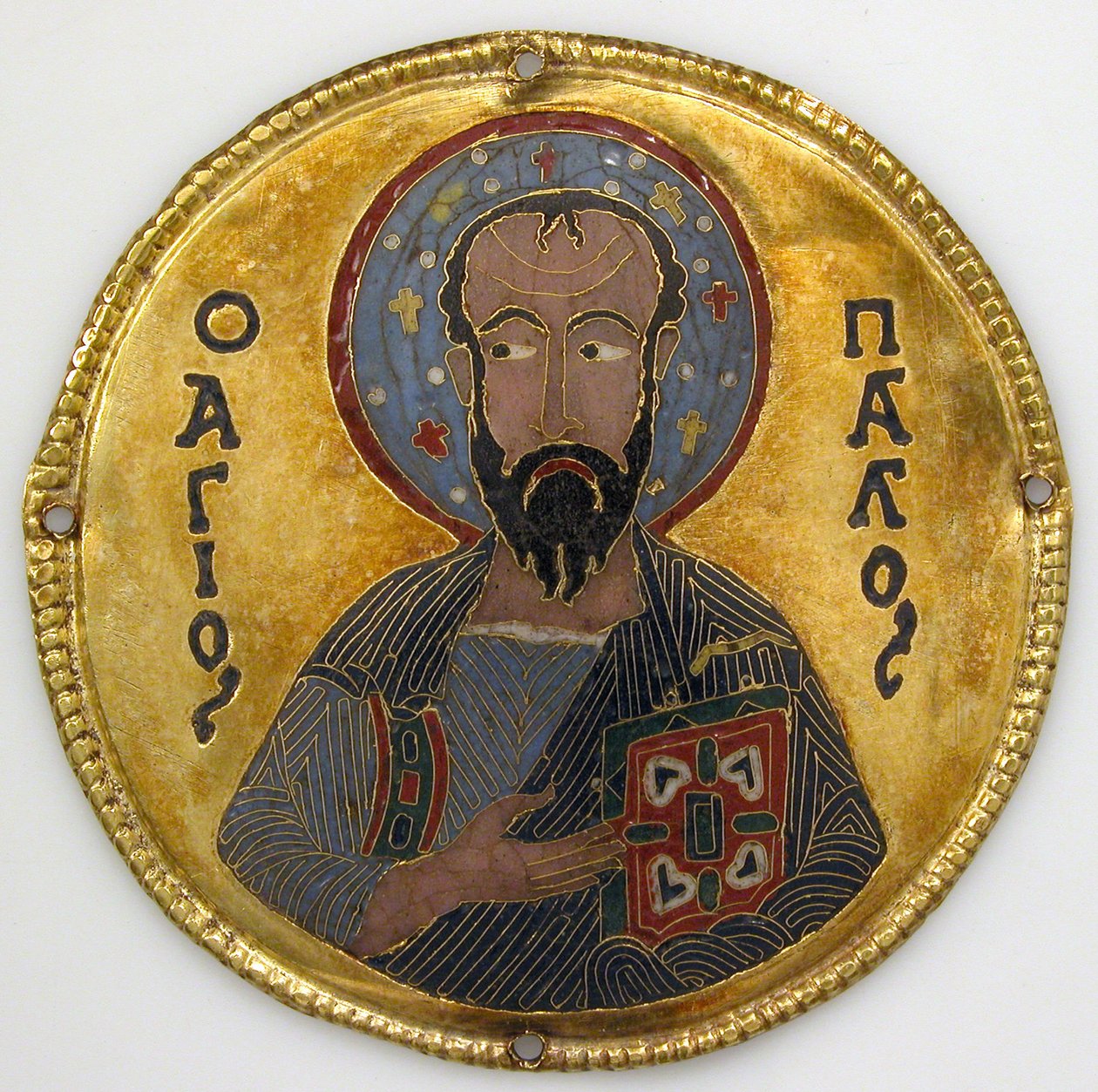 Medailon se svatým Pavlem z rámu ikony, cca 1100 (zlato, stříbro a smalt cloisonné) od Byzantine