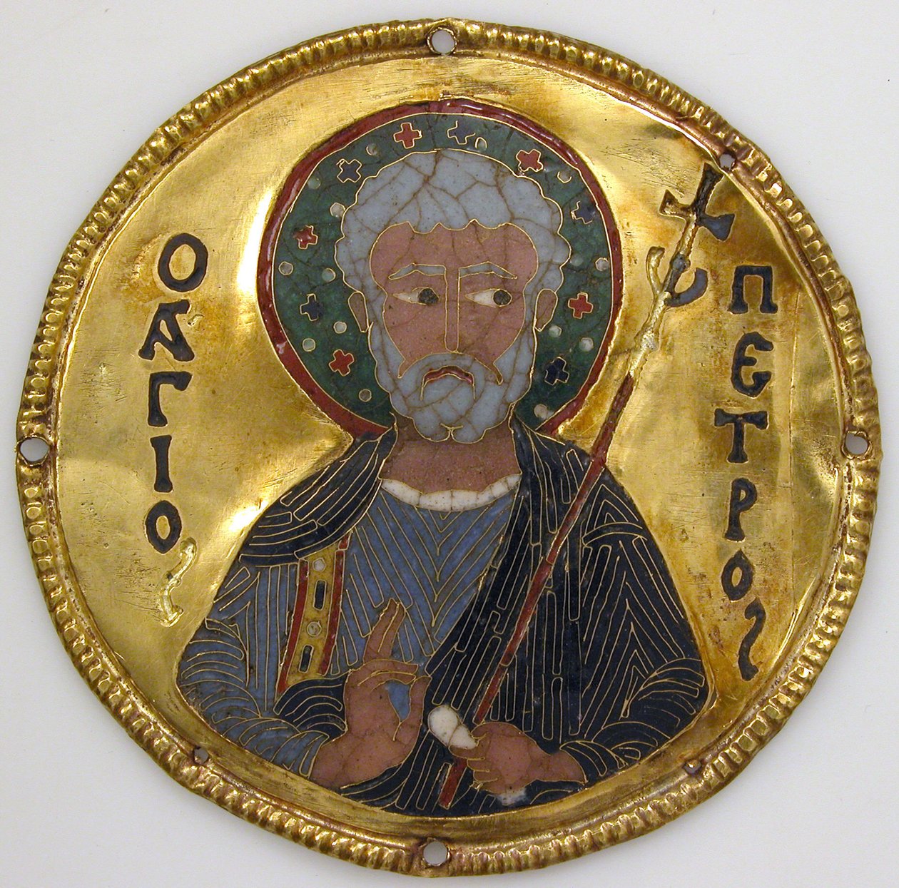 Medailon se svatým Petrem z rámu ikony, cca 1100 (zlato, stříbro a smalt cloisonné) od Byzantine