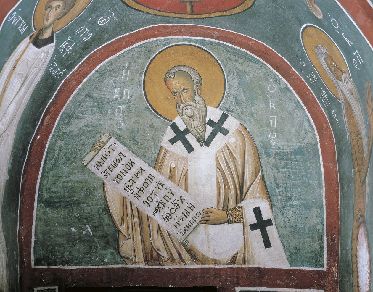 Obrazy světce držícího dopis, sv. Ignác z Antiochie, Panagia Too Araka, Lagoudera, Kypr od Byzantine