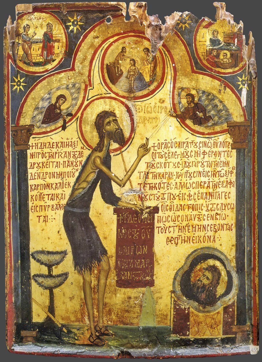 Svatý Jan Předchůdce s výjevy z jeho života, 13. století od Byzantine
