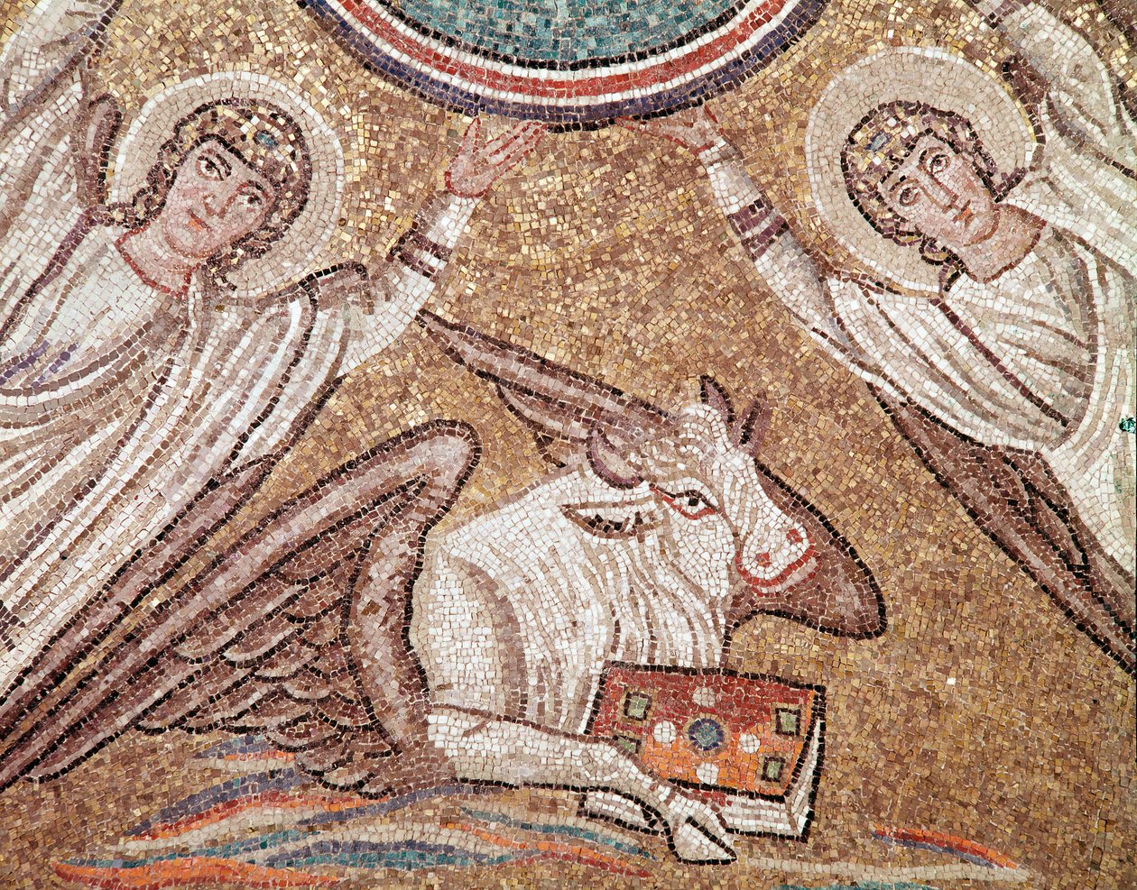 Tele, symbol evangelisty Lukáše (detail mozaiky, 494-519) od Byzantine