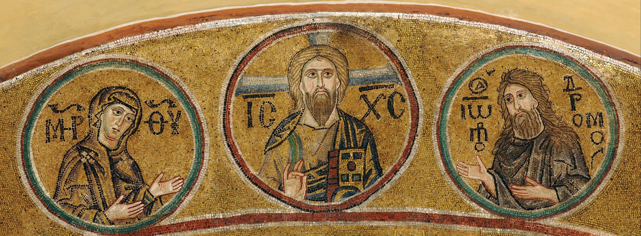 Deesis: Kristus, Panna Maria a Jan Křtitel od Byzantine Byzantine