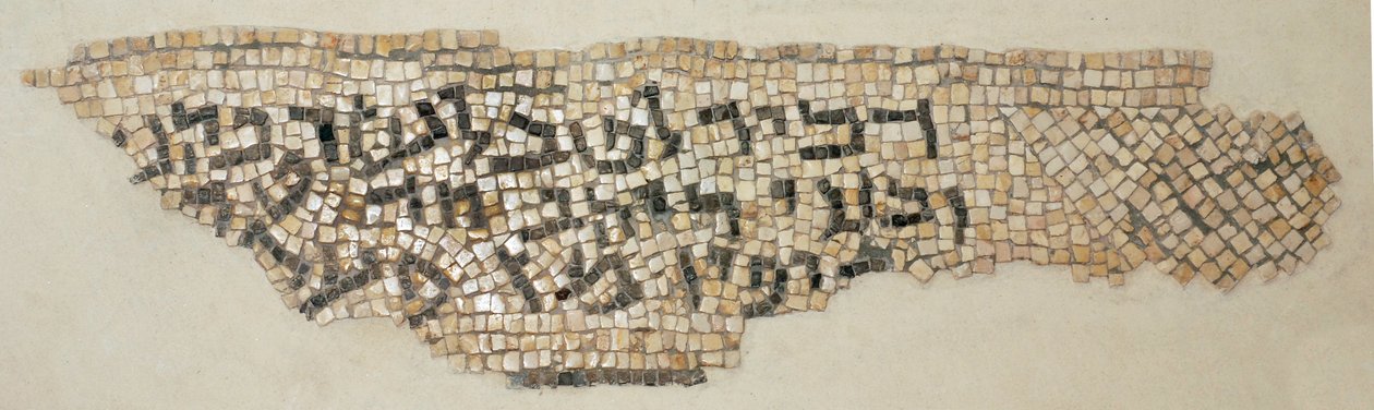 Nápis ze synagogy Eshtamoa poblíž Hebronu, Západní břeh, cca 4.-5. století našeho letopočtu (mozaika) od Byzantine Byzantine