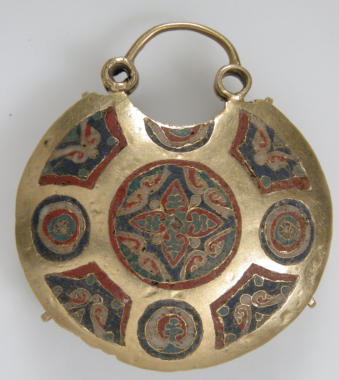 Přívěsek s chrámem se dvěma ptáky lemujícími strom života (vpředu) a geometrickými a rostlinnými motivy (vzadu), Kyjevská Rus od Byzantine Byzantine