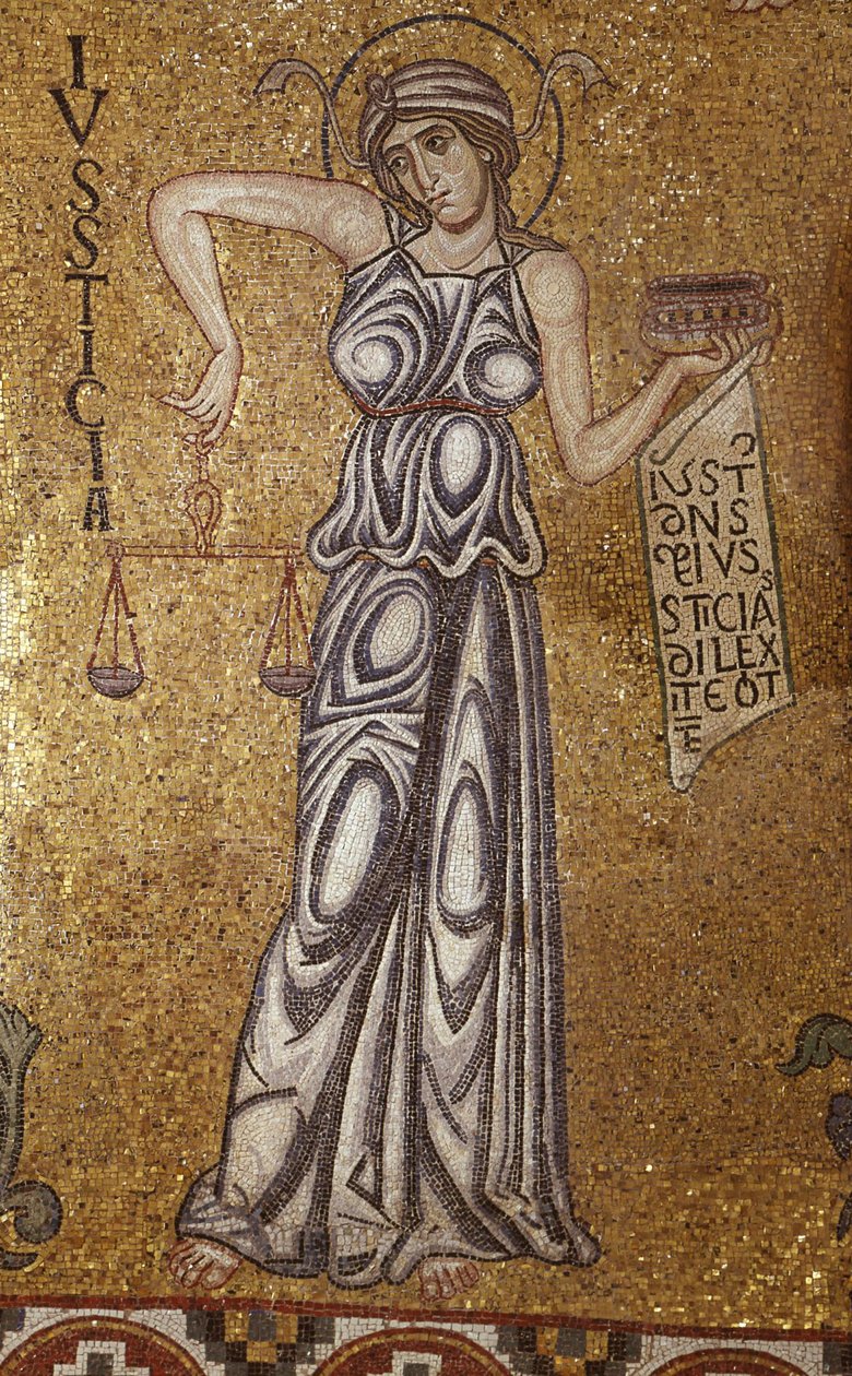 Spravedlnost Detail vnitřních mozaik v bazilice sv. Marka, 12. století od Byzantine Byzantine