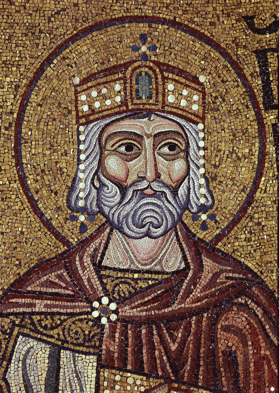 Král David Detail vnitřní mozaiky v bazilice sv. Marka, 12. století od Byzantine Byzantine
