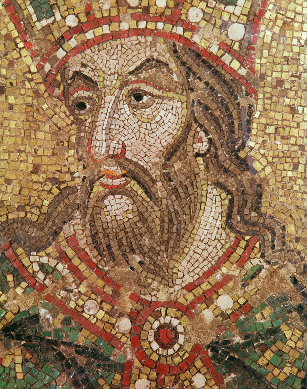 Hlava krále (mozaika) (detail) od Byzantine School