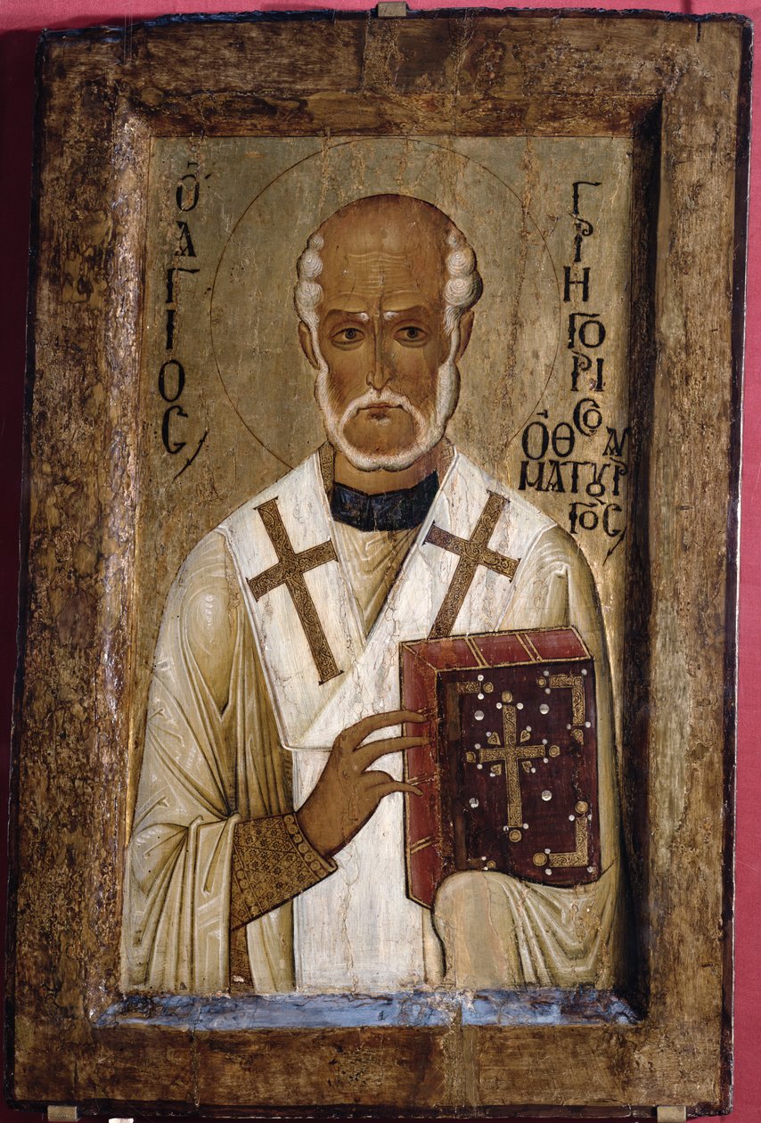 Ikona svatého Řehoře (tempera na panelu) od Byzantine School
