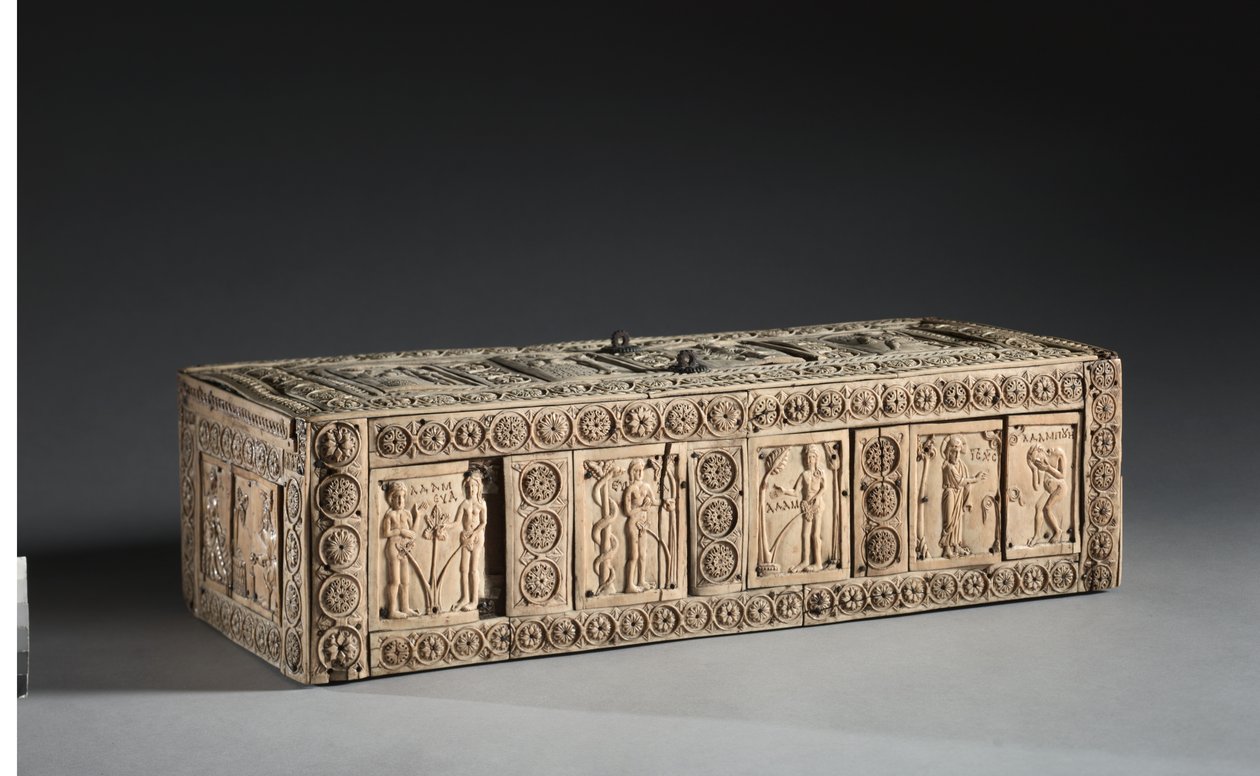 Ivory Box se scénami Adama a Evy, 1000-1100s od Byzantine School