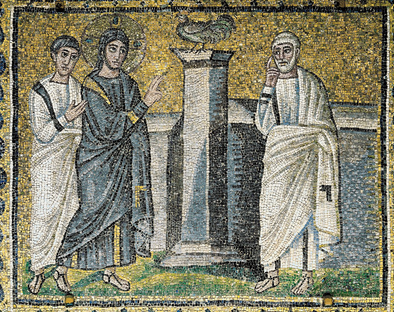 Ježíš předpovídá Petrovo popření, scény z Kristova života (mozaika) od Byzantine School