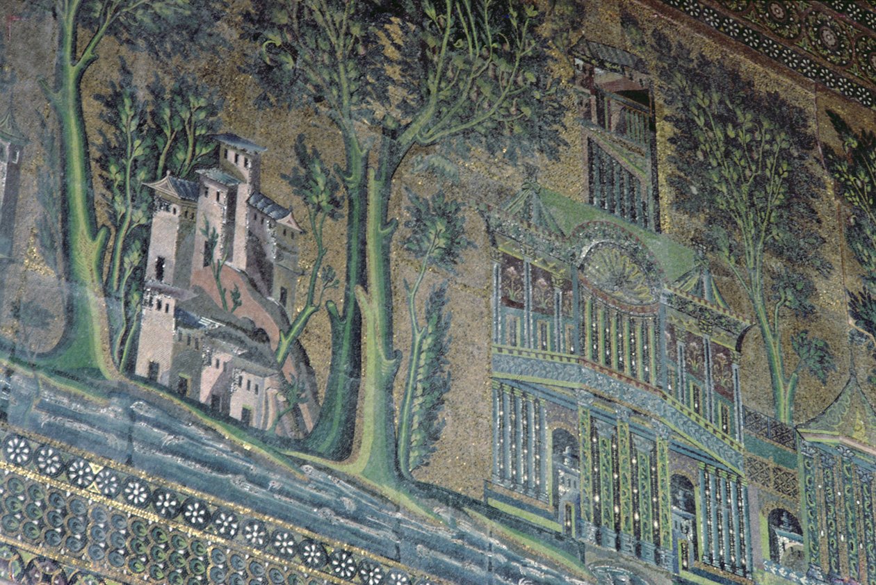 Mozaiky na západním portiku, 8. století (mozaika) od Byzantine School