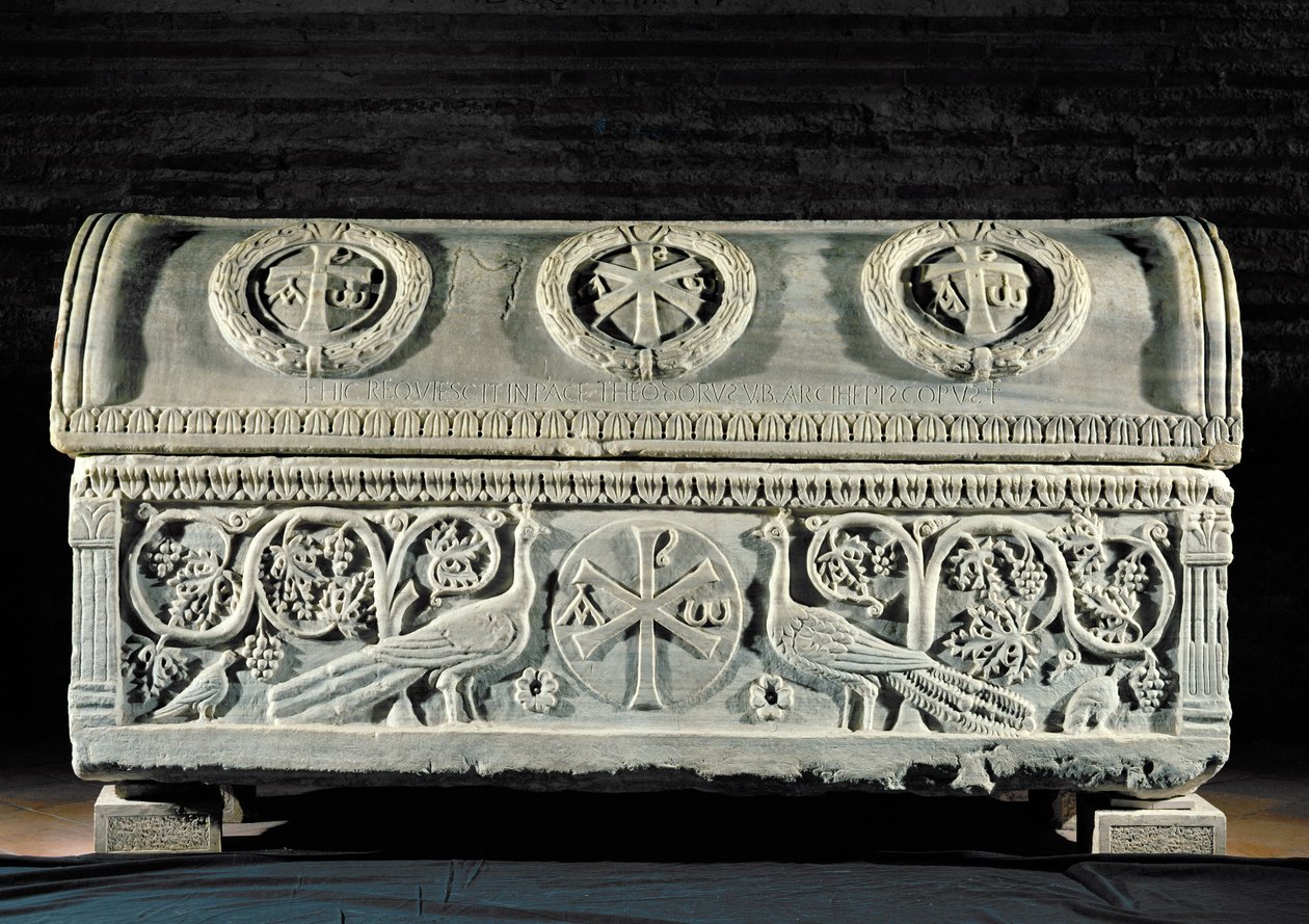Sarkofág biskupa Theodora (mramor) od Byzantine School