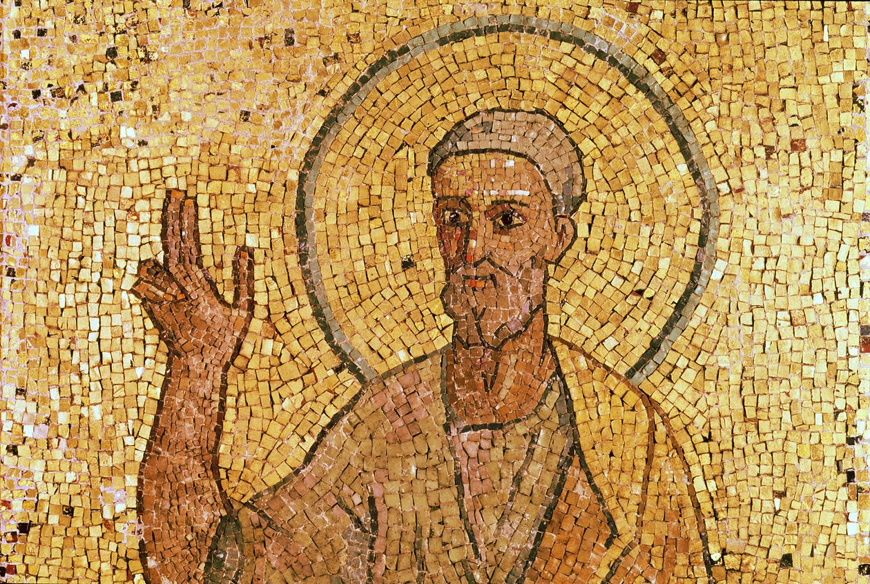 Svatý Petr, z krypty svatého Petra, cca 700 n. l. (mozaika) (viz také 151555) od Byzantine School