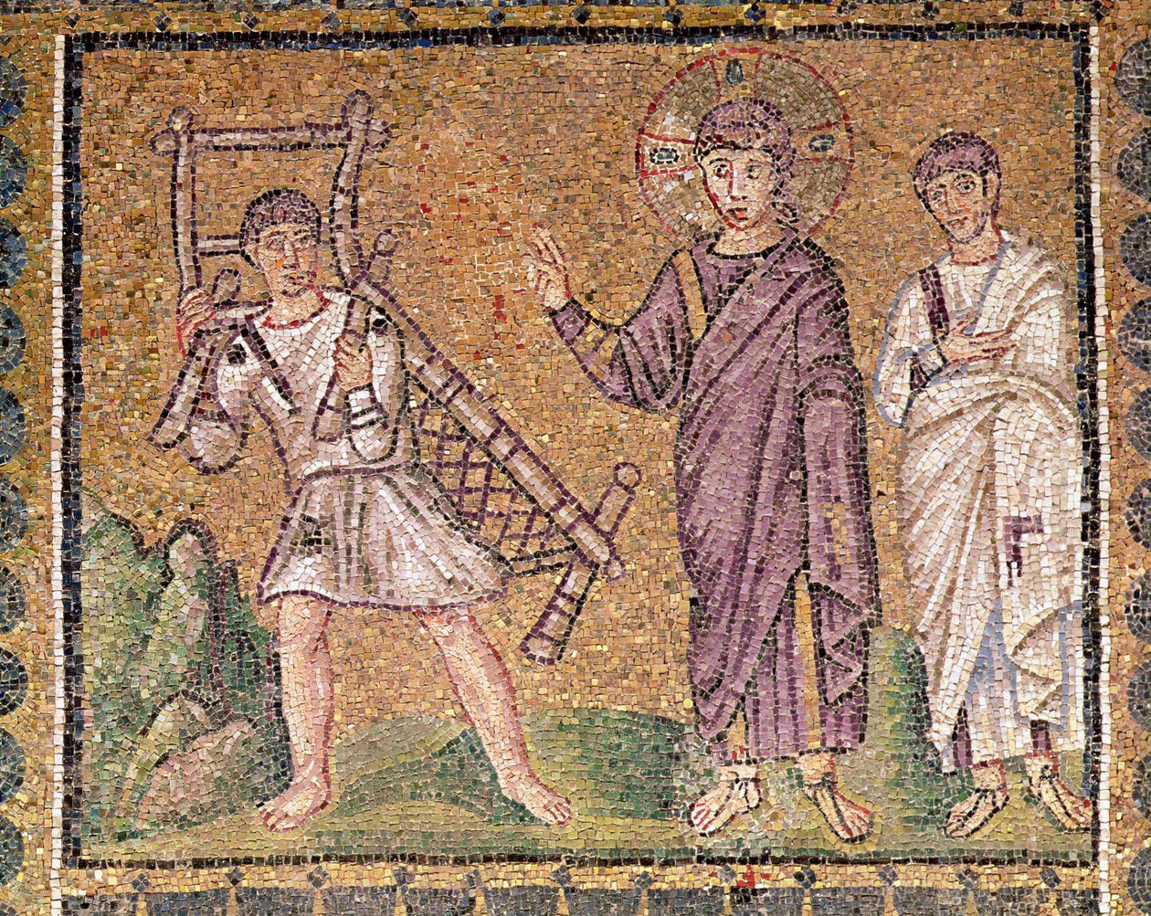Uzdravení ochrnutého z Kafarnaum, výjevy z Kristova života (mozaika) od Byzantine School