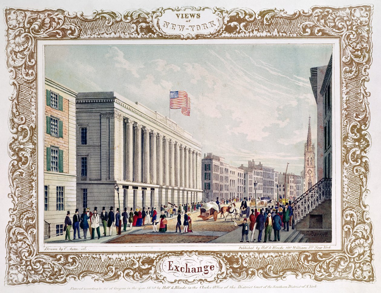 Exchange, New York City, publikoval 1850 od C. Autenrieth