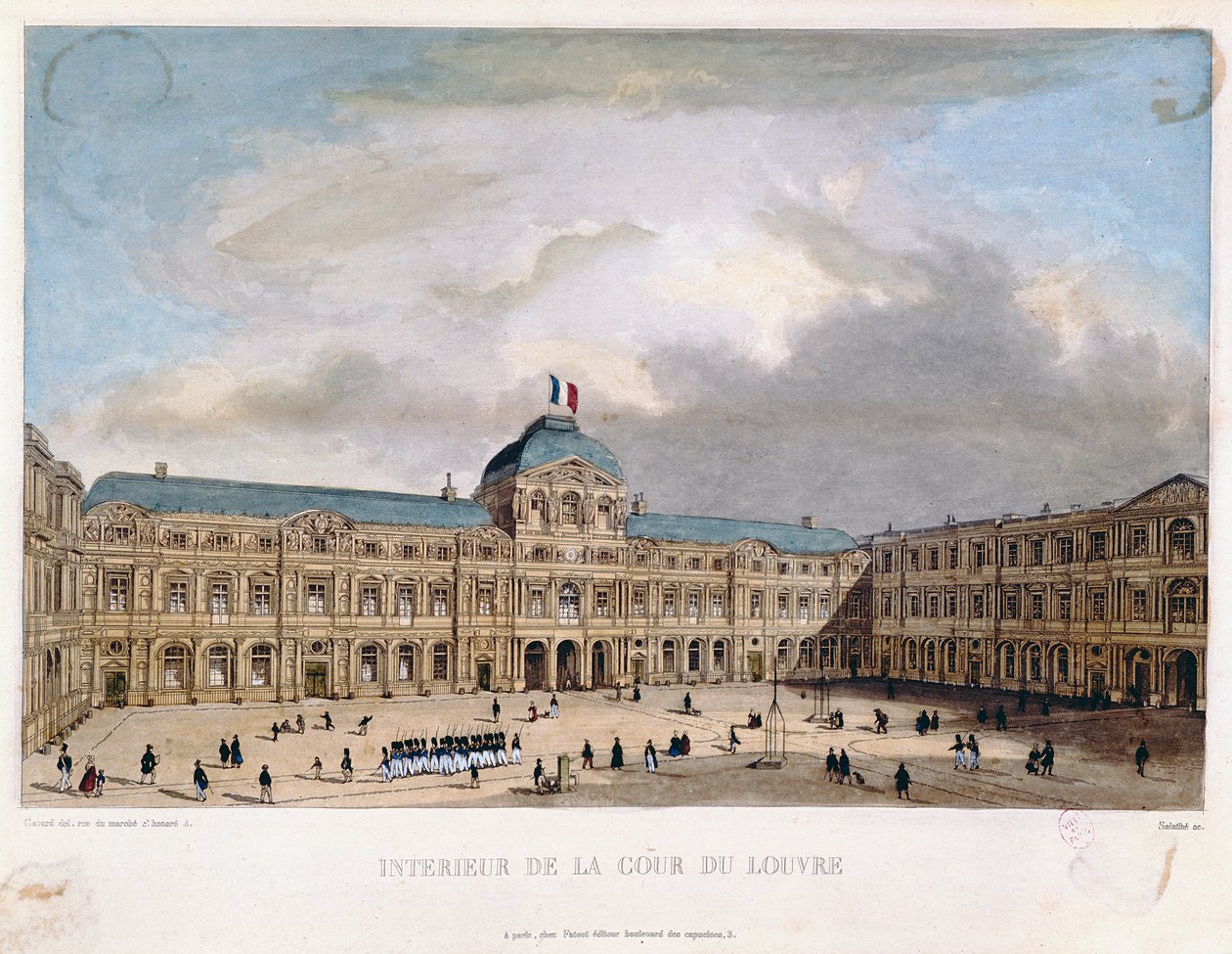 Interiér Cour Carree v Louvru, c.1845-40 od C. Gavard