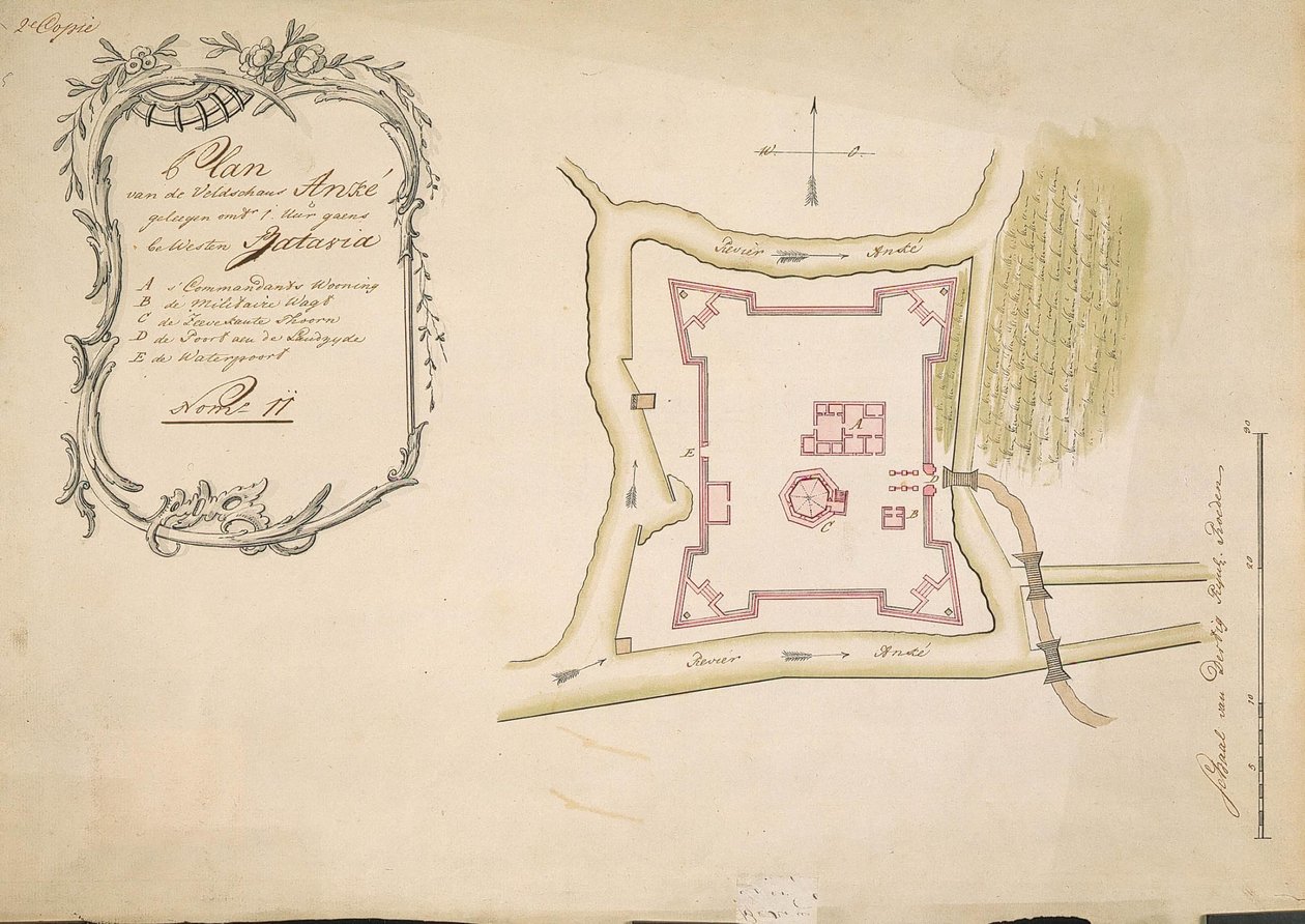 Mapa pevnůstky Anke od C.A. Luepken