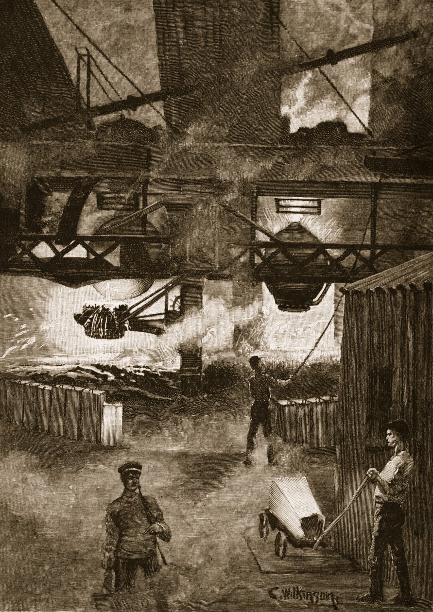 Bessemerův proces, ilustrace z 