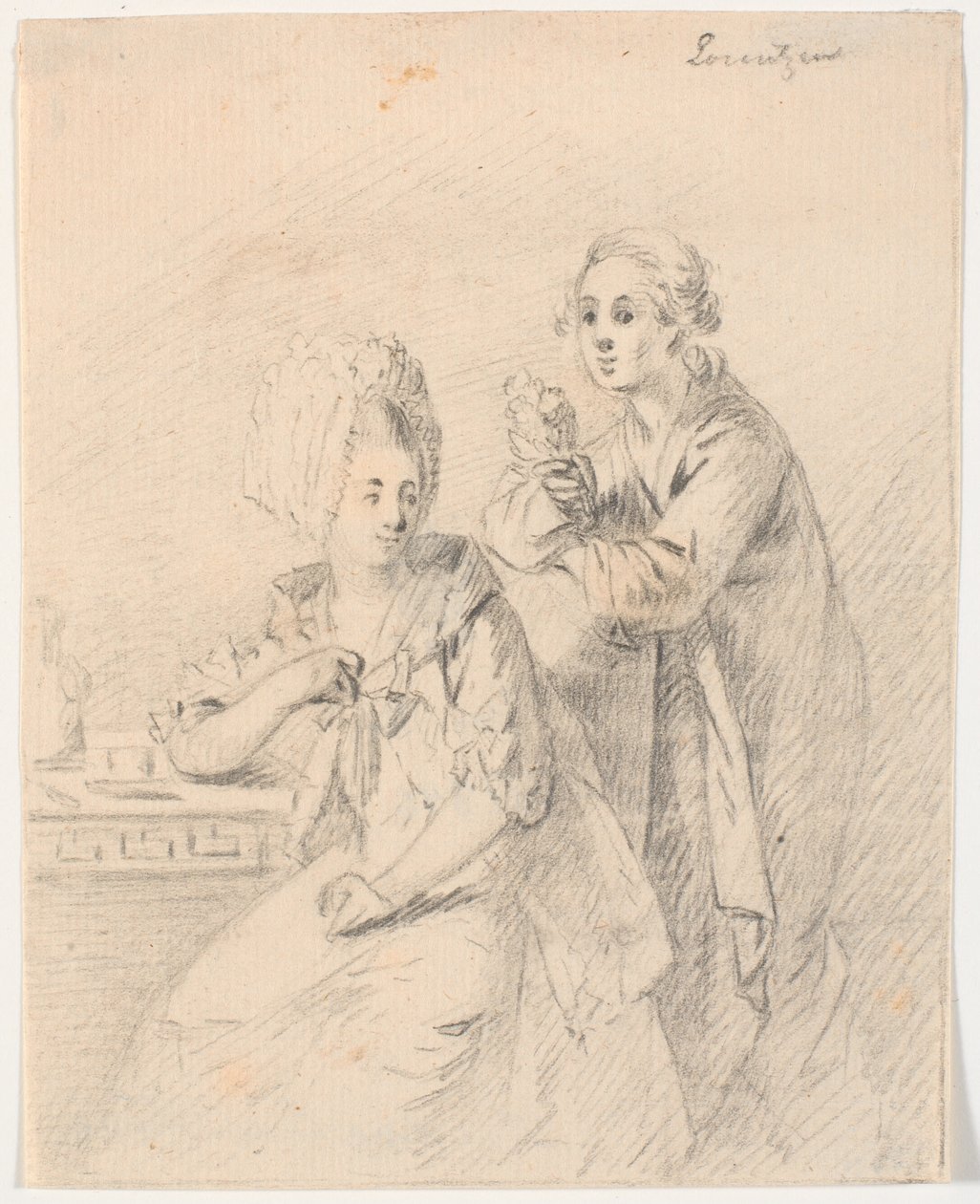 Návrh portrétu zástupce koleje Frederika Carla Tranta (1738-98) a manželky Cornelie, rozené Schumacher od C.A. Lorentzen