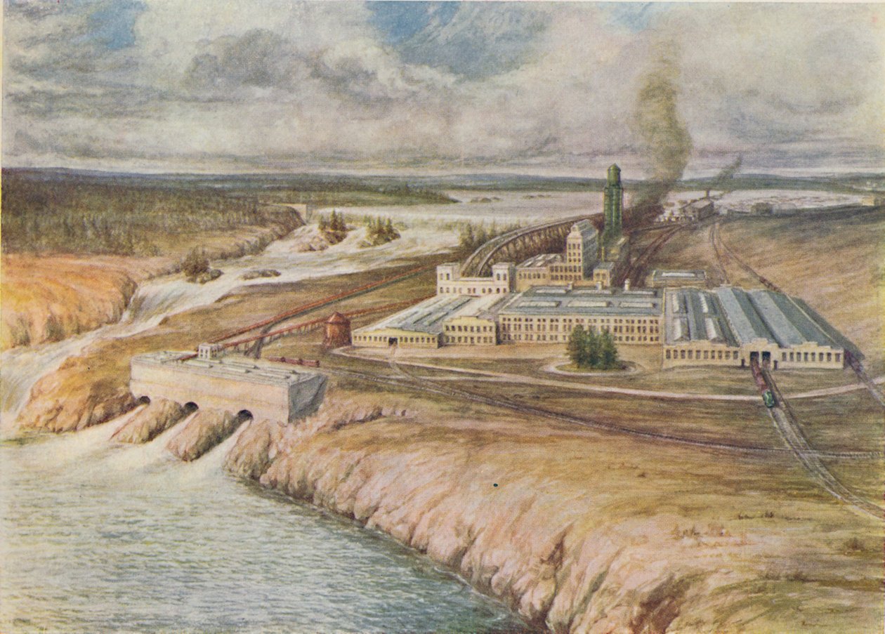 "Papírny, Newfoundland", 1916 od C.G Lowther