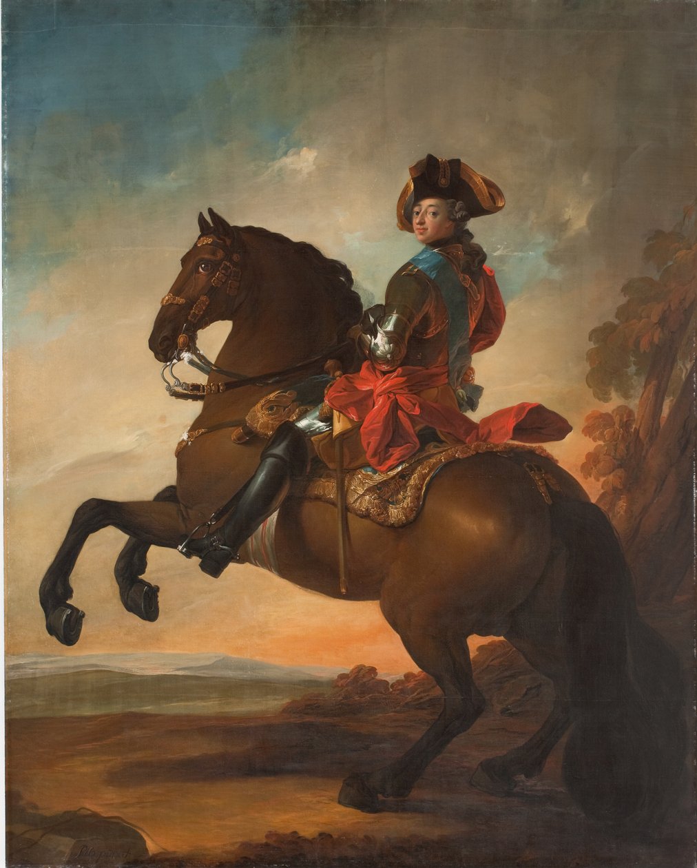 Frederik V na koni od C.G. Pilo