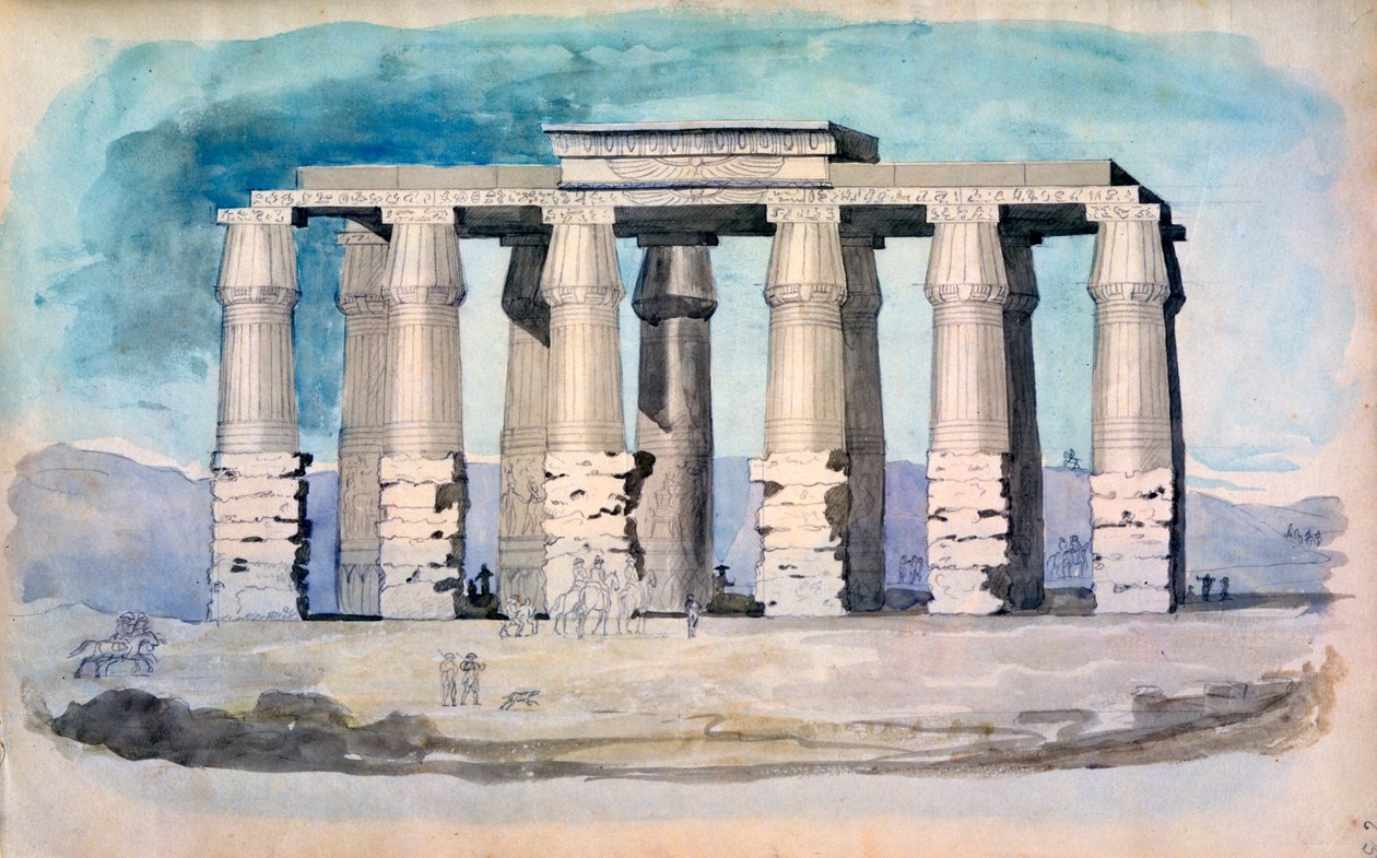 Starověký egyptský chrám, Egypt, 19. století od CH Smith