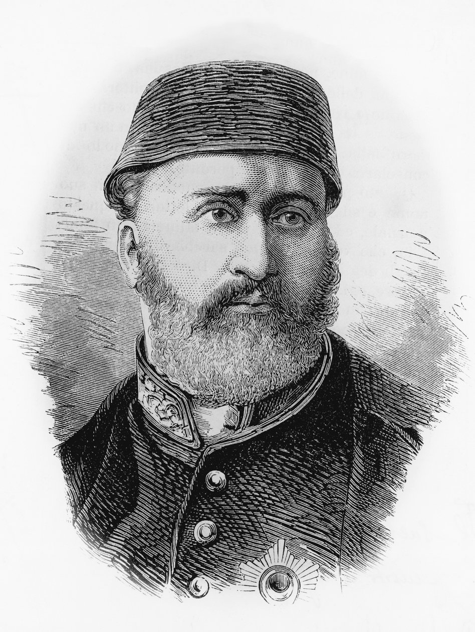Portrét Abdulazize (1830-1876), 32. sultána Osmanské říše z roku 1861, rytina od J.B. and Brown J. Rowbotham