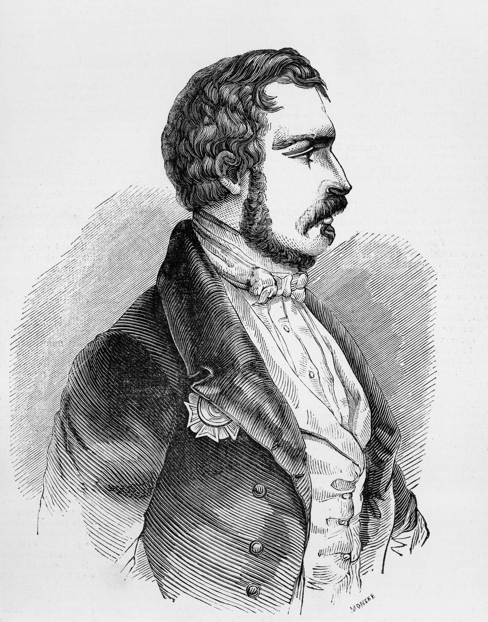 Portrét Charles-Louis Napoleon Bonaparte, nebo Napoleon III (1808-1873), prezident druhé francouzské republiky v letech 1848 až 1852 a císař Druhého francouzského císařství v letech 1852 až 1870, rytina od J.B. and Brown J. Rowbotham