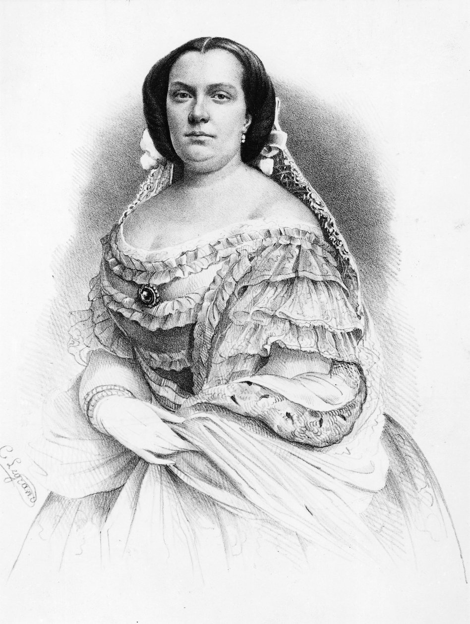 Portrét Isabely II Bourbonské (1830-1904), španělské královny, rytina od J.B. and Brown J. Rowbotham