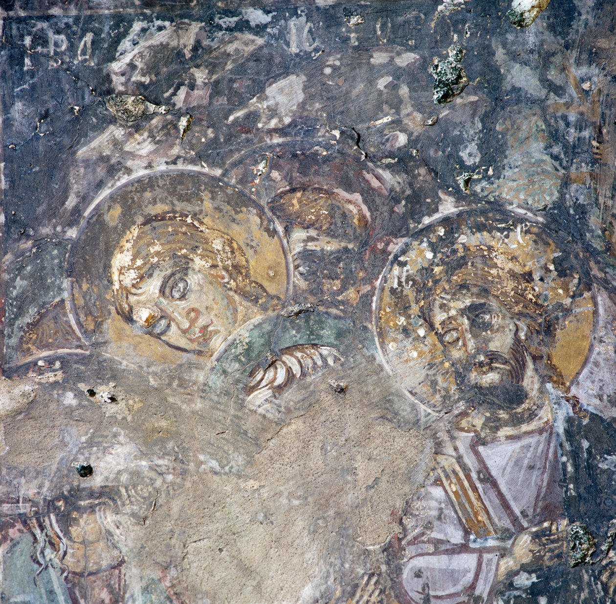Svatí, freska v kostele v Kandanos, Kréta, Řecko (foto) od J.B. and Brown J. Rowbotham