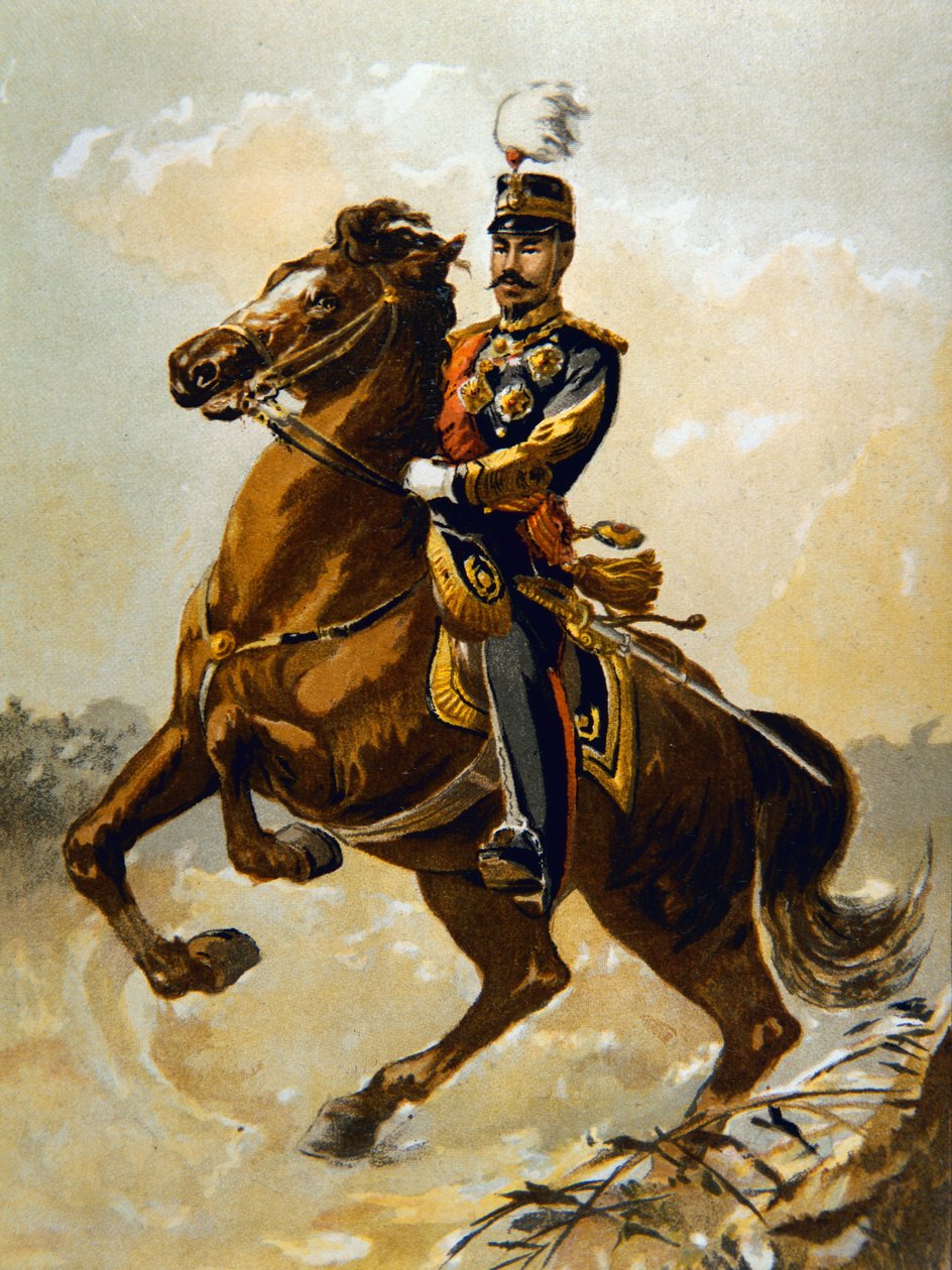 Japonský císař v roce 1904 (barevné lito) od J.B. and Brown J. Rowbotham