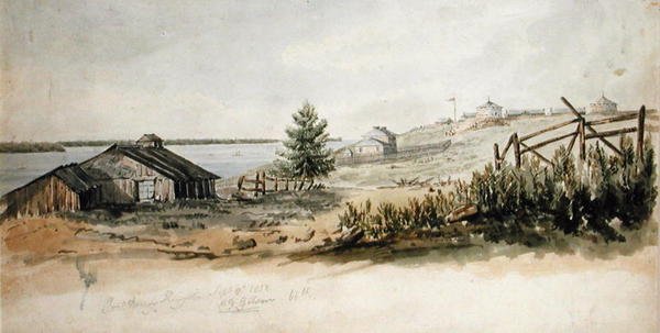 Fort Henry, Kingston, Ontario, Kanada, 8. září 1832 (akvarel na papíře) od C.J. Gibson