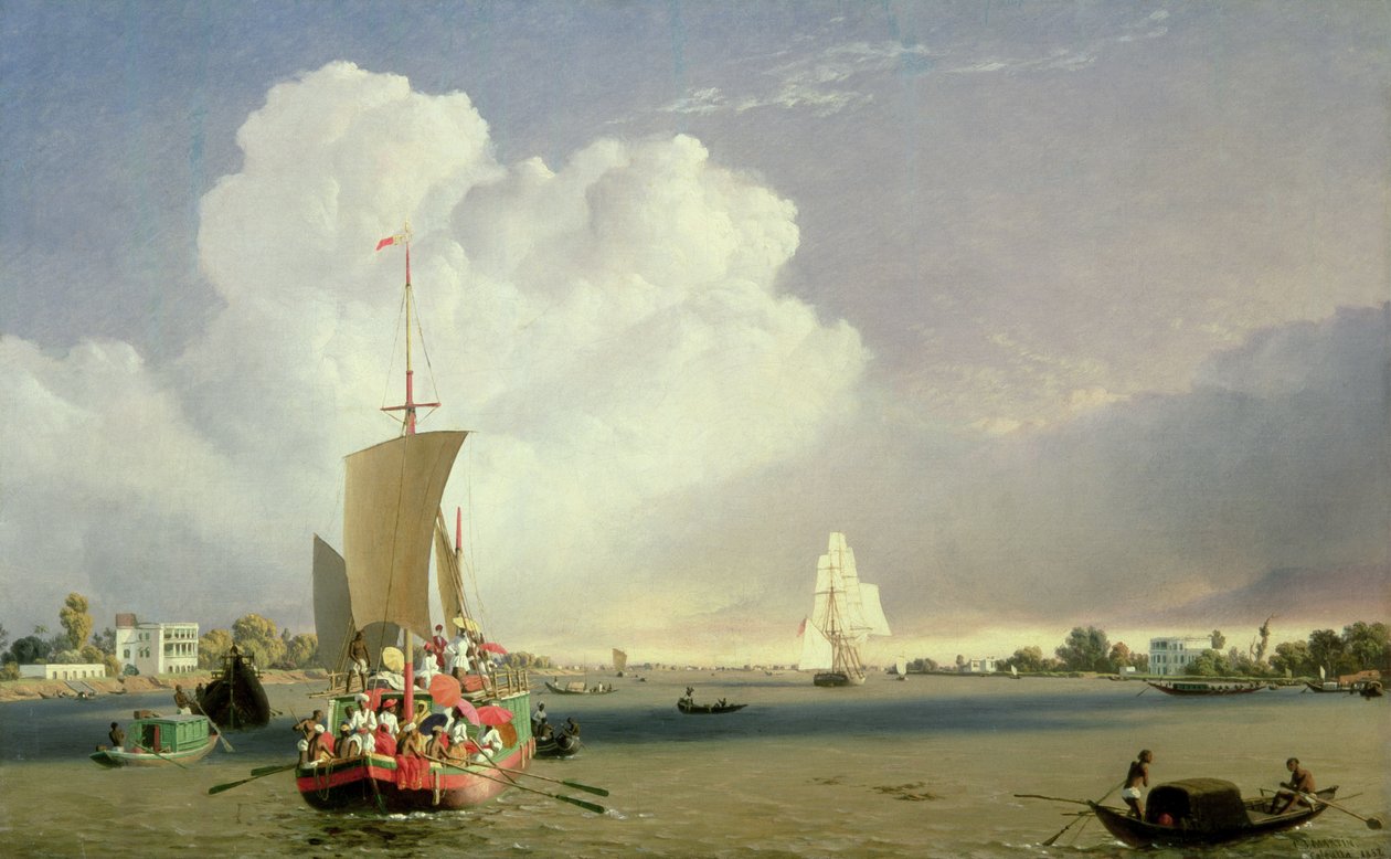 Na řece Hoogly v Garden Reach pod Kalkatou, 1852 od C.J. Martin