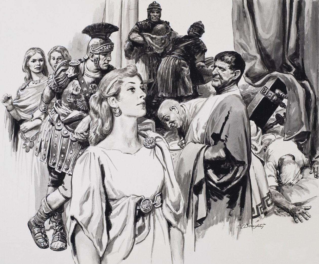 Boudicca, královna Icenů (kvaš na papíře) od C.L. Doughty