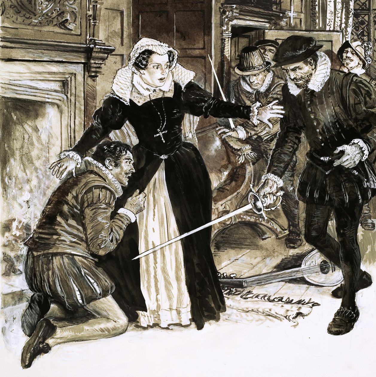 David Riccio, oblíbenec královny Marie, byl lordem Darnleyem 56krát bodnut. od C.L. Doughty