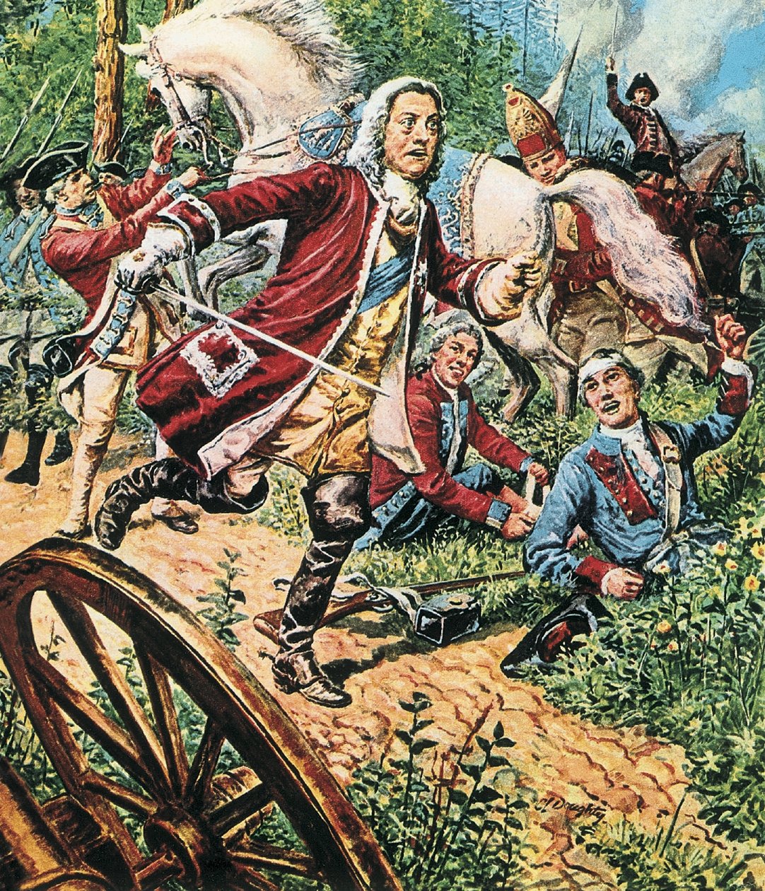 Jiří II. v bitvě u Dettingenu od C.L. Doughty