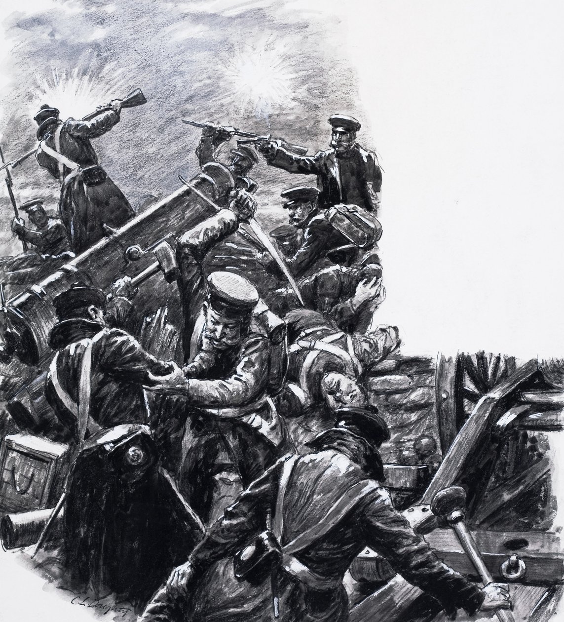 Bitva u Inkermannu, Přepadení gardy od C.L. Doughty