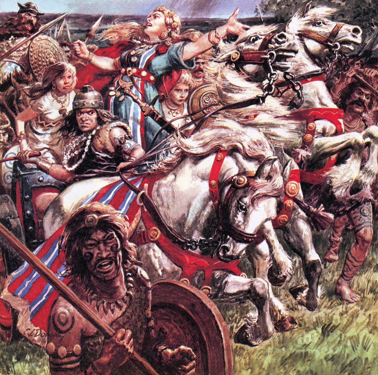 Královna rebelů. Boadicea shromáždila armádu proti římským útočníkům, vyplenila Colchester a Londýn a zabila tisíce lidí, než byla vzpoura potlačena. od C.L. Doughty