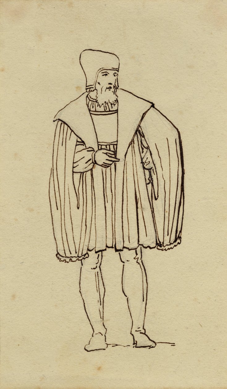 Kostýmní studie 16. století. od Christoffer Wilhelm Eckersberg