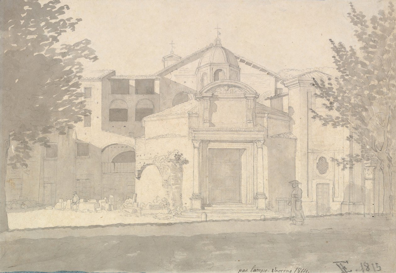 Část Via Sacra, Řím Kostel svatých Kosmy a Damiána, 1814-15. od Christoffer Wilhelm Eckersberg