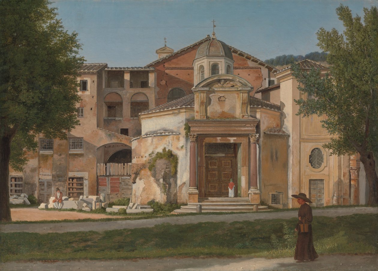 Část Via Sacra, Řím Kostel svatých Kosmy a Damiána, ca. 1814-15. od Christoffer Wilhelm Eckersberg