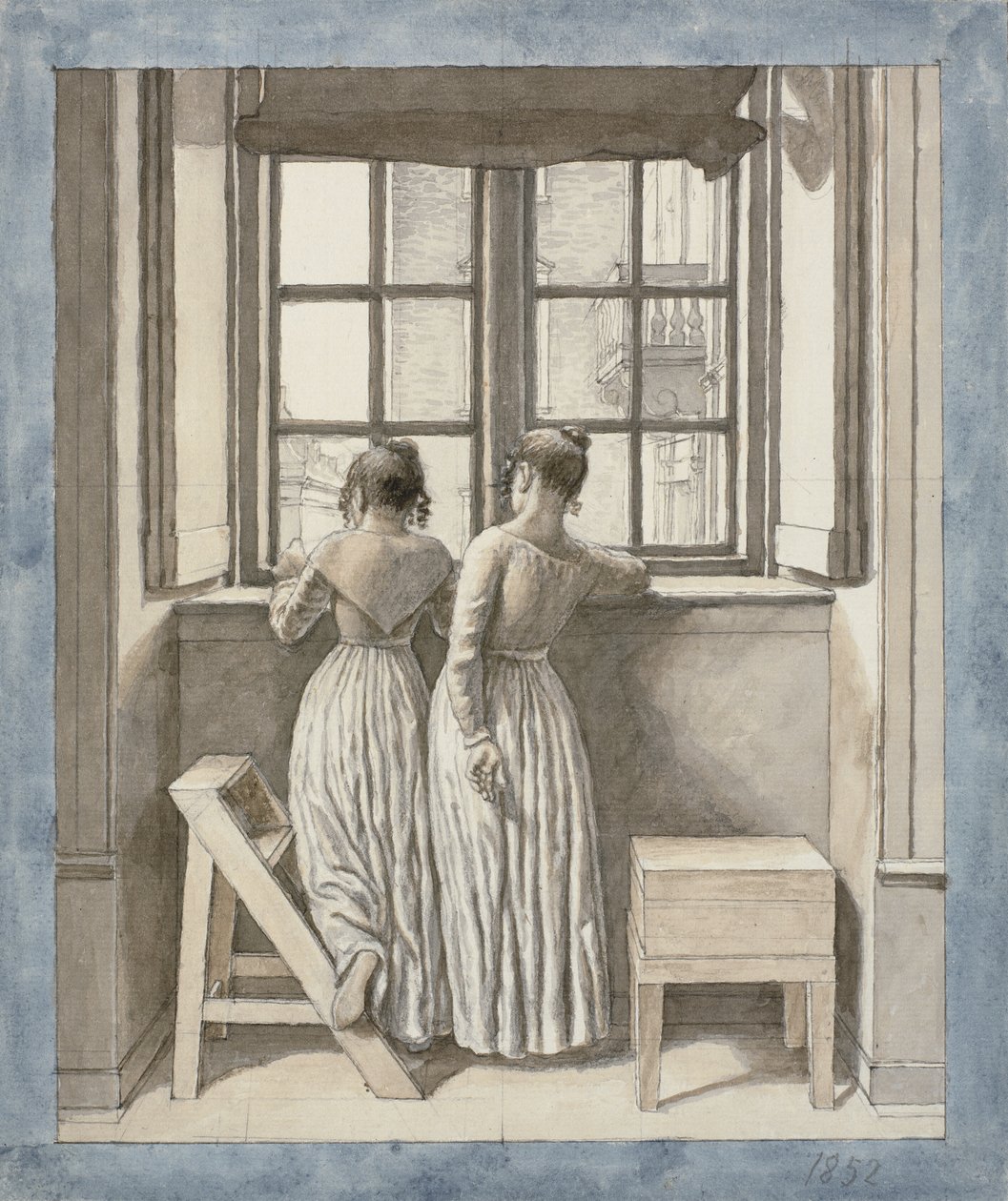 U okna v umělcově ateliéru od Christoffer Wilhelm Eckersberg