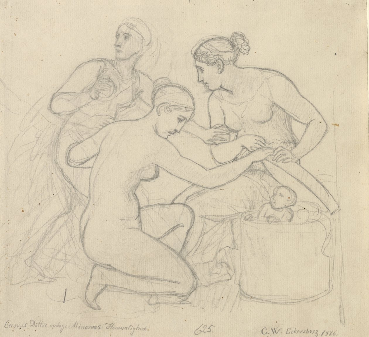Cecropsovy dcery odhalí Minervina tajemství od Christoffer Wilhelm Eckersberg