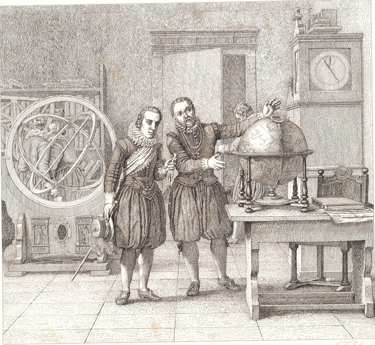 Christian IV navštíví Tycho Brahe v Uranienborgu od Christoffer Wilhelm Eckersberg