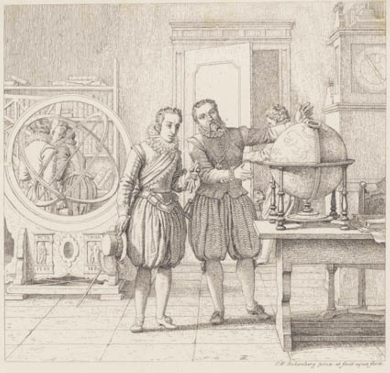 Christian IV navštíví Tycho Brahe v Uranienborgu od Christoffer Wilhelm Eckersberg