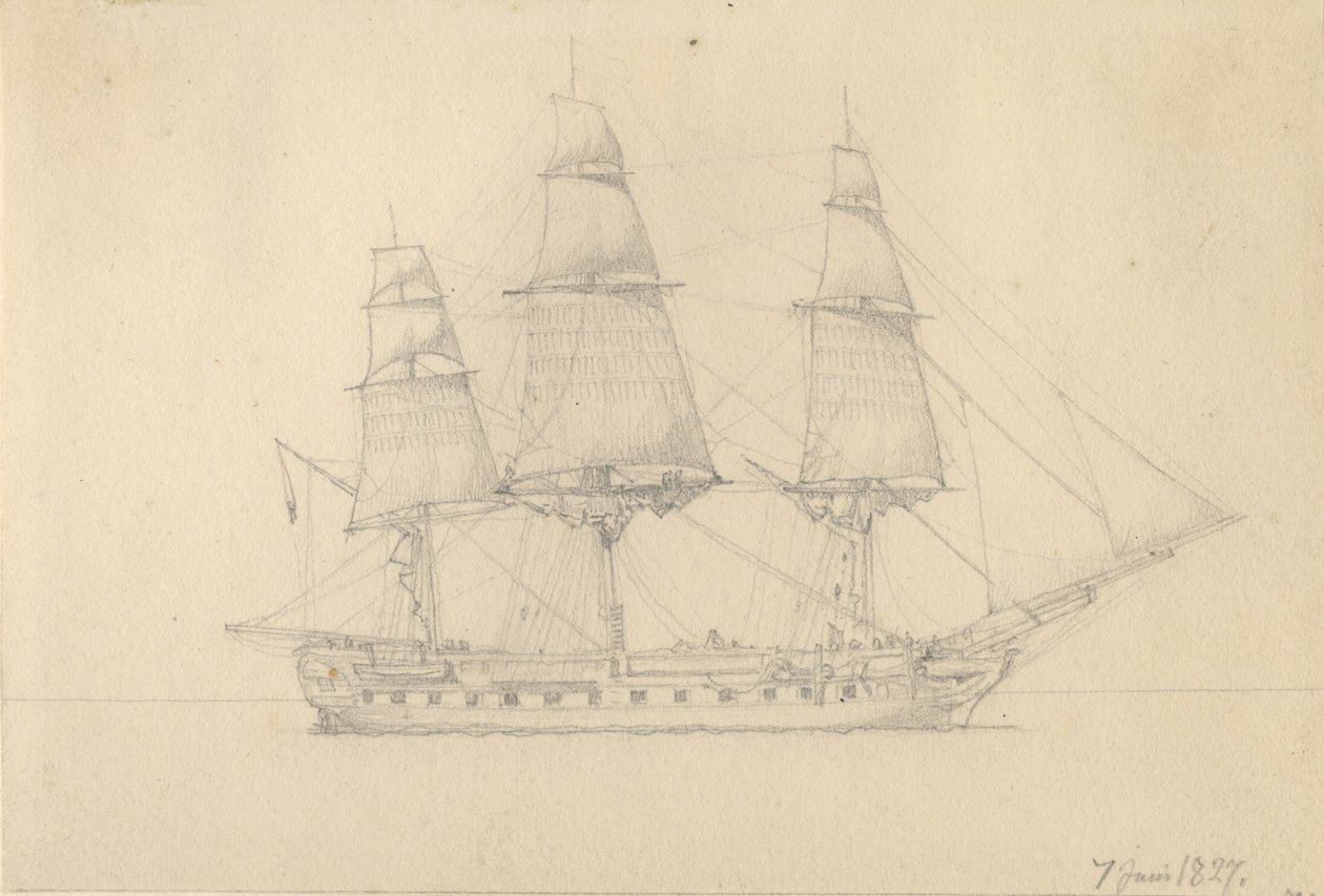A Fregata. od Christoffer Wilhelm Eckersberg