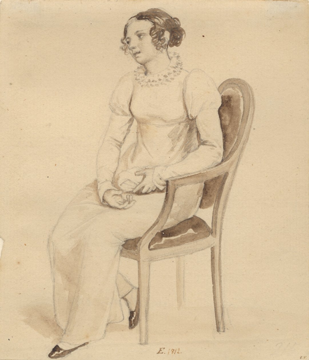 Dáma sedící v křesle čelem k oknu od Christoffer Wilhelm Eckersberg