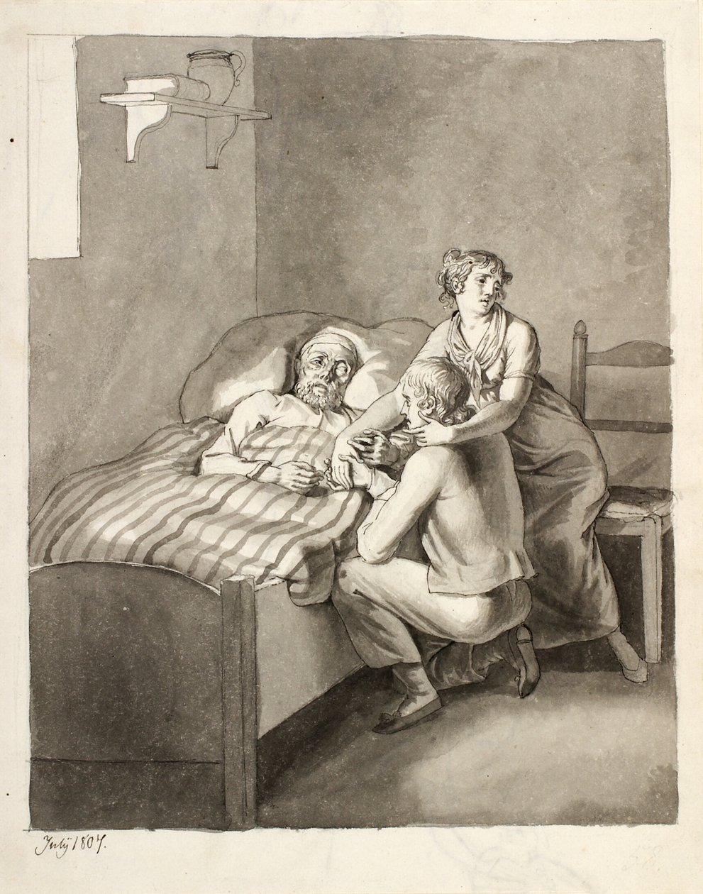 Umírající otec spojí mladý pár od Christoffer Wilhelm Eckersberg